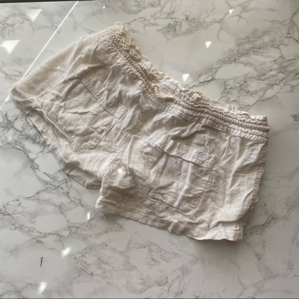 Roxy Drawstring White Cotton Bootie Oceanside Bea… - image 4